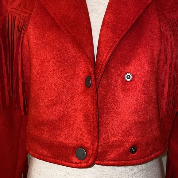 Anthropologie Pilcro Suede Fringe Moto Jacket size XXS NWT - Picture 12 of 16